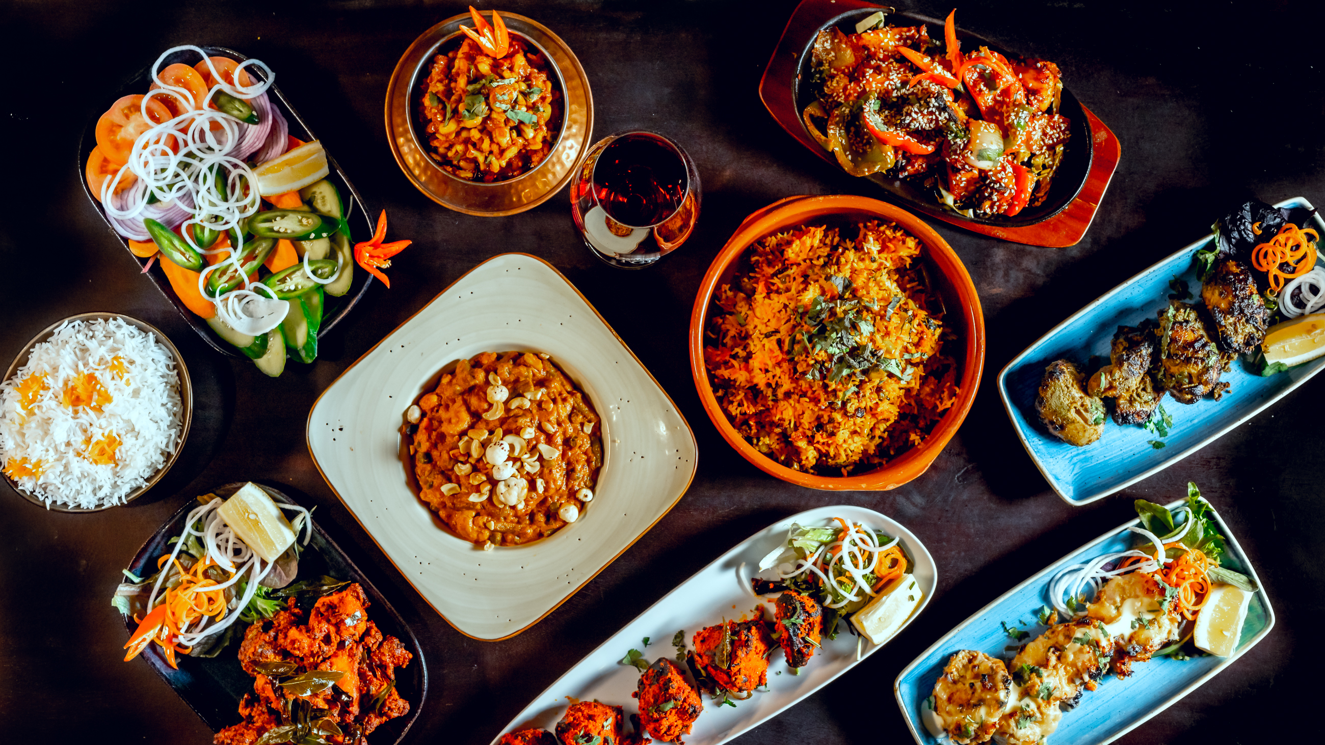 A signature spread of dishes at The Grand Palace, Sydney CBD