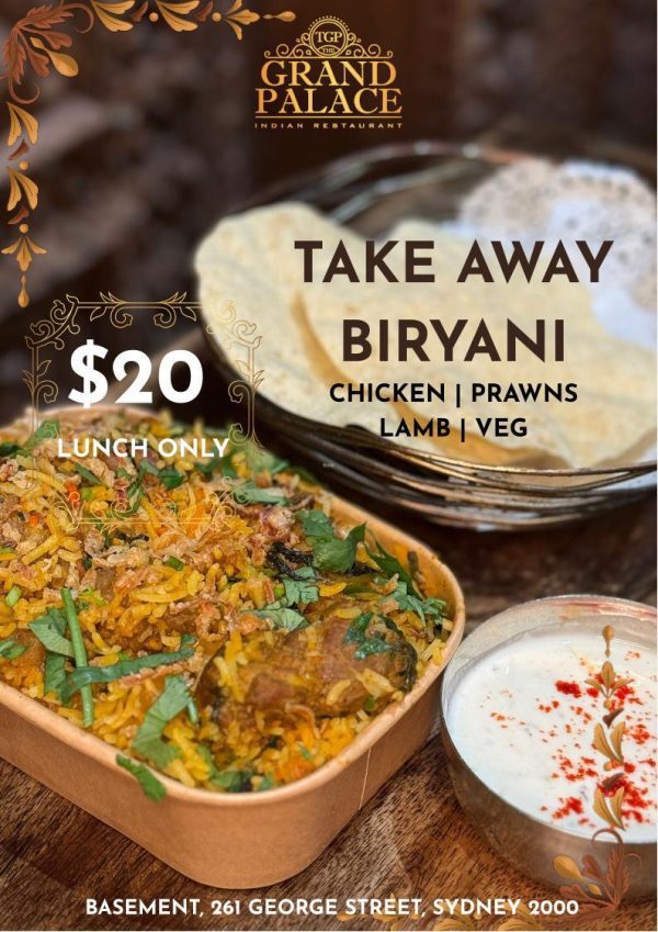 $20 Takeaway Biryani Lunch Special